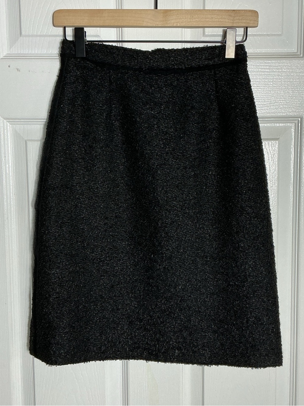 FENDI Wool Mohair Bouclé Skirt Black IT 38 US 2 Silk Lined Italy